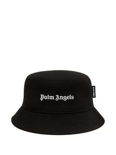 Palm Angels Kids' Logo-embroidered Bucket Hat In Black