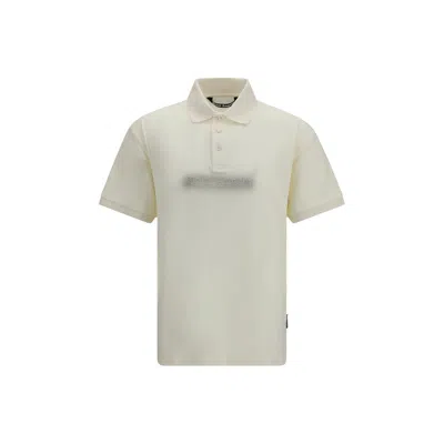 Palm Angels Logo-embroidered Cotton Polo Shirt In Neutral