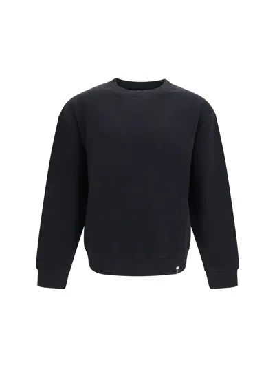 Palm Angels Logo-embroidered Cotton Sweatshirt In Black