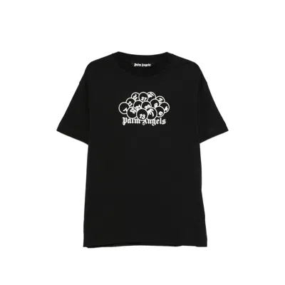 Palm Angels Logo-embroidered Graphic T-shirt In Black