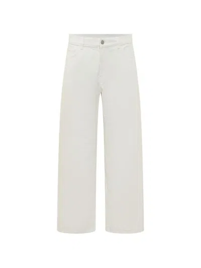 Palm Angels Logo-embroidered Jeans In White