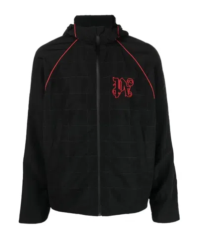 PALM ANGELS LOGO-EMBROIDERED SHELL JACKET