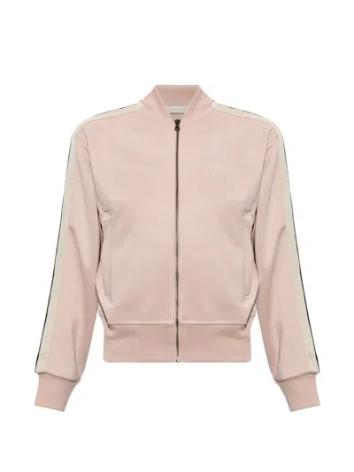 Palm Angels Logo-embroidered Zip-up-sweatshirt In Pink