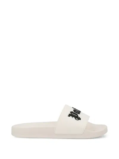 Palm Angels Logo-plaque Slides In White