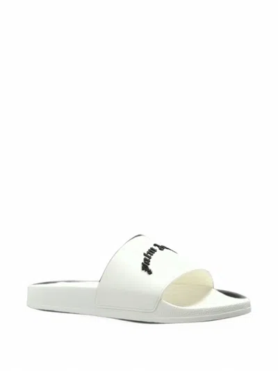 Palm Angels Logo-plaque Slides In White