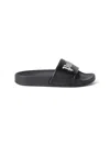 Palm Angels Kids Logo Sliders In Black
