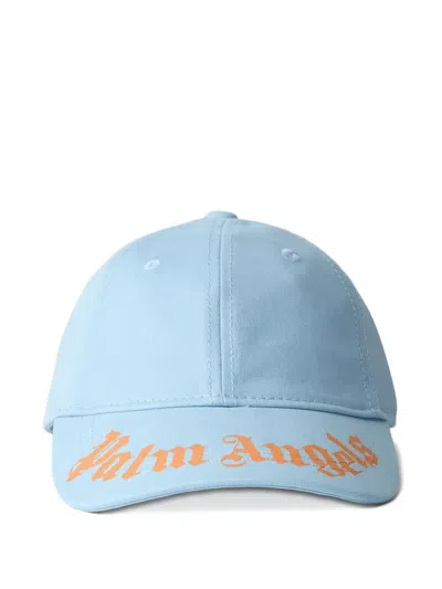 Palm Angels Kids' Logo-print Baseball Cap In Blue