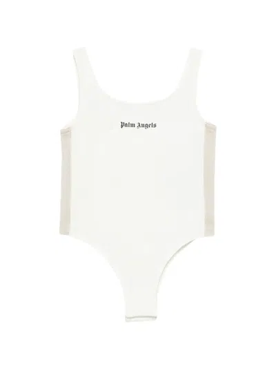 Palm Angels Kids' Logo-print Bodysuit In White