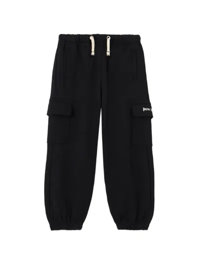 Palm Angels Kids' Logo-print Cargo Track Pants In Black