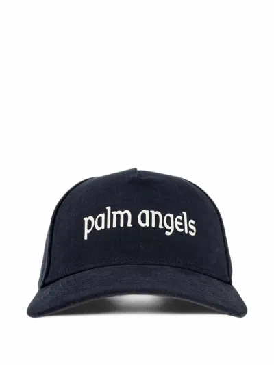 Palm Angels Logo-print Cotton Baseball Cap In Blue