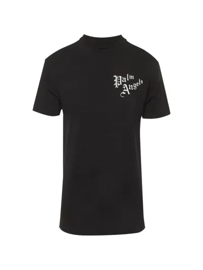 Pre-owned Palm Angels Logo-print Cotton T-shirt In Black