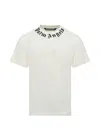 Palm Angels Neck Logo Printed T-shirt In White