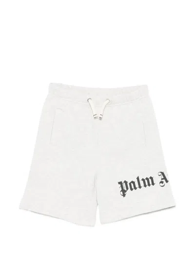 Palm Angels Kids' Logo-print Drawstring Shorts In Animal Print
