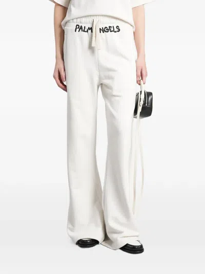 Palm Angels Logo-print Drawstring Track Pants In White