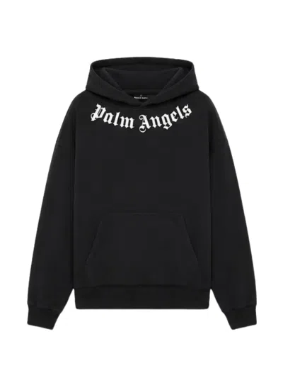Palm Angels Palm-fleece Crewneck Sweater For Men In Black
