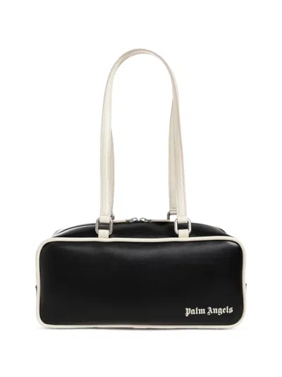 Palm Angels Logo-print Leather Shoulder Bag In Black