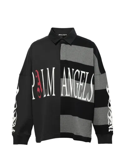 Palm Angels Logo-print Polo Shirt In Multi