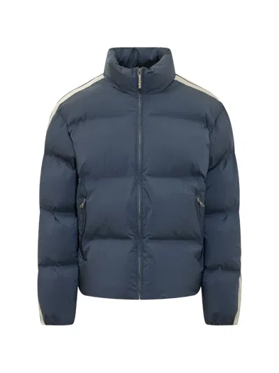 Palm Angels Logo-print Side-stripe Jacket In Blue