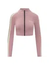 Palm Angels Pink Solid Mock Collar Jacket In Pink