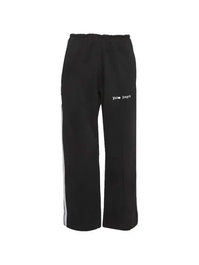 Pre-owned Palm Angels Logo-print Side-stripe Track Pants In Black