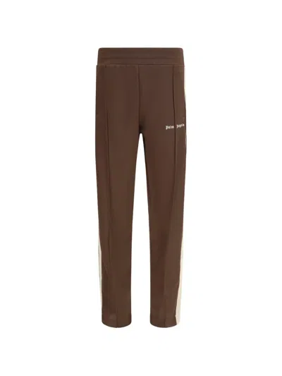 Palm Angels Logo-print Side-stripe Track Pants In Brown