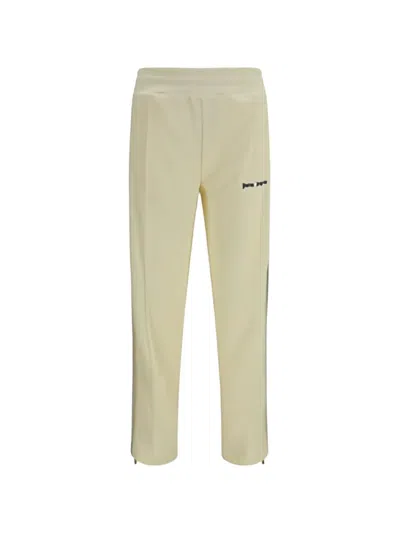 Palm Angels Logo-print Side-stripe Track Pants In Yellow