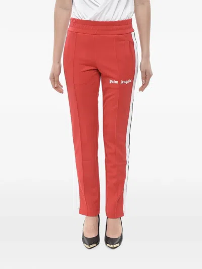 Palm Angels Logo-print Side-stripe Track Pants In Red