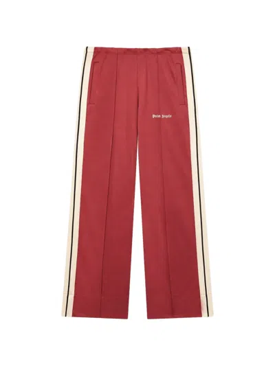 Palm Angels Logo-print Side-stripe Track Pants In Red