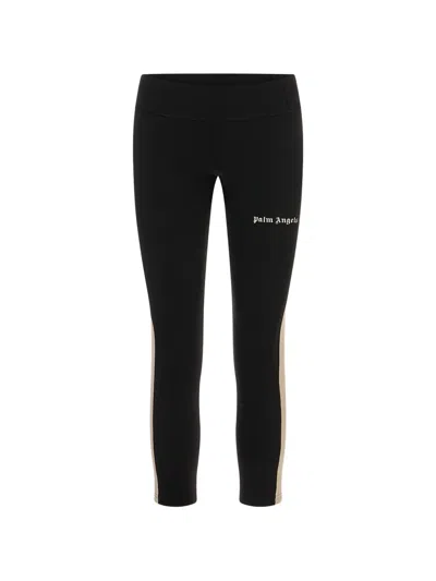 Palm Angels Logo-print Side-stripe Trousers In Black