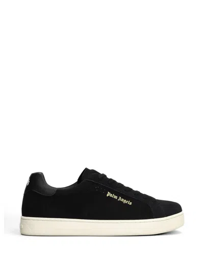 Palm Angels Logo-print Suede Sneakers In Black
