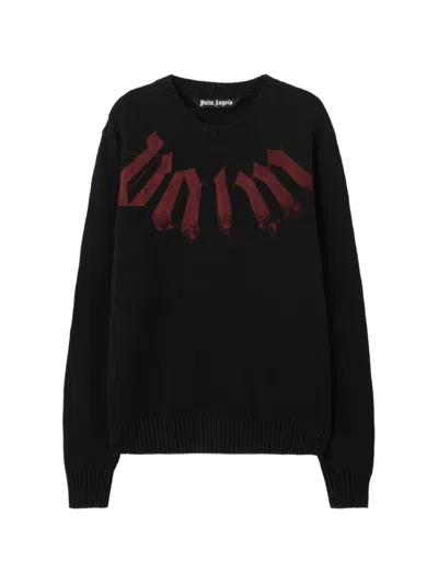 Palm Angels Logo-print Sweater In Black