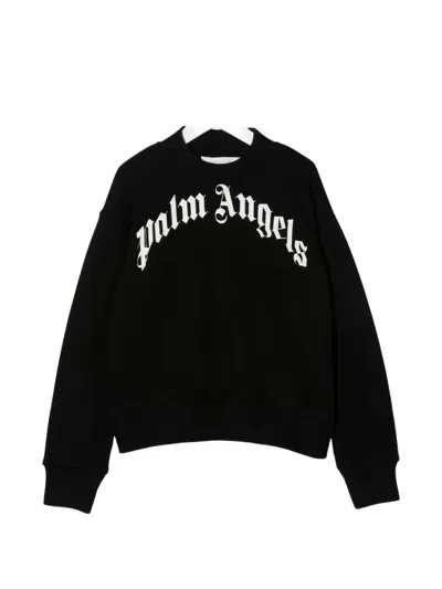 Palm Angels Kids' Logo-print Sweatshirt In Black