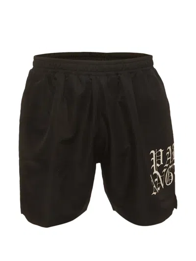Pre-owned Palm Angels Logo-print Track Shorts In Black