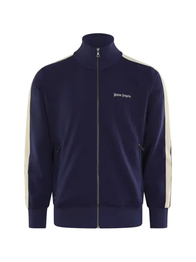 Palm Angels Logo-print Track Sweatshirt In Blue