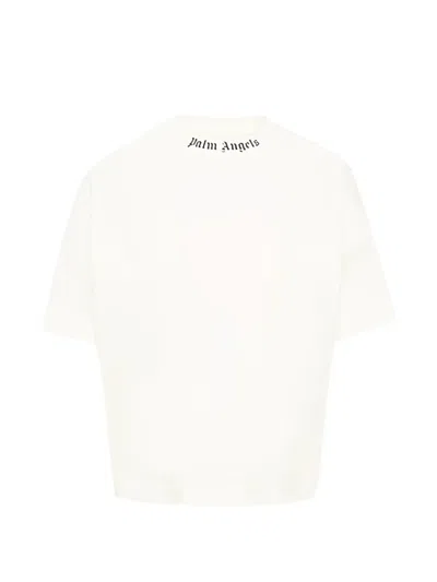 Palm Angels Kids' Logo-print T-shirt In Neutral