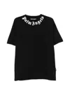 Palm Angels Logo Cotton Crew Neck Regular T Shirt In Black
