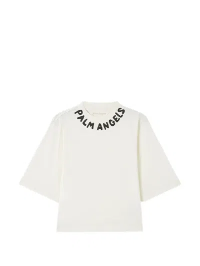 Palm Angels Logo-printed Crew-neck T-shirt In White