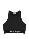 Palm Angels 로고 언더밴드 레이서백 스포츠 탑 In Transparent