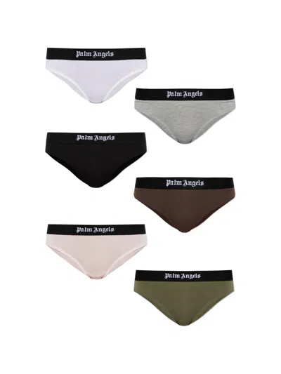PALM ANGELS LOGO-WAISTBAND BRIEFS (SET OF SIX)