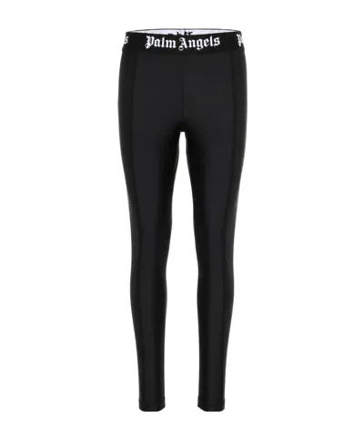 Palm Angels Logo-waistband Leggings In Black