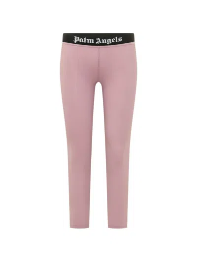 Palm Angels Logo-waistband Leggings In Pink