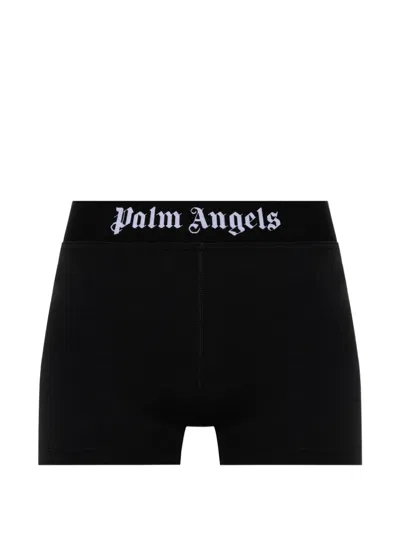 Palm Angels Logo-waistband Shorts In Black