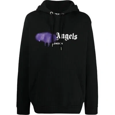 Pre-owned Palm Angels London Spray Paint Logo Black Hoodie