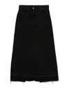Palm Angels Denim Maxi Skirt In Black