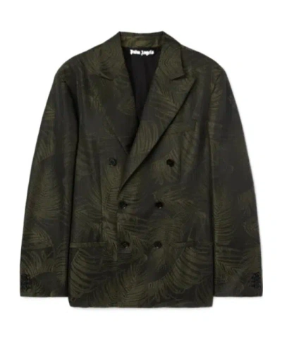 PALM ANGELS PALM ANGELS DOUBLE-BREASTED PALMS JACQUARD BLAZER