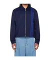 Palm Angels Long Sleeve Casual Jacket In Navy Blue