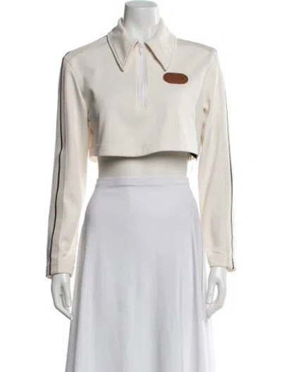 Pre-owned Palm Angels Long Sleeve Crop Top In Neutral