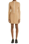 Palm Angels Long Sleeve Half Zip Cotton Blend Track Dress In Multi