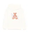 Palm Angels Long Sleeve Hooded Sweatshirt In White