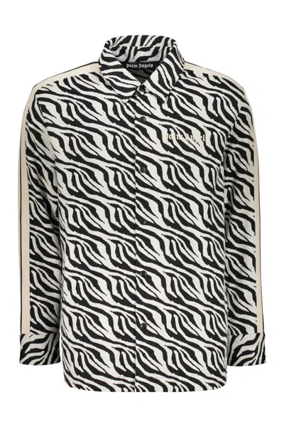 Palm Angels Long Sleeve Shirt In Animalier